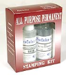 All Purpose Permanent  Ink is a fast drying, water resistant  indelible ink that can be used on all types of surfaces. Ink is applied with a traditional wooden handle stamp that uses a separate ink pad.