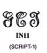 INS-SCRIPT - Initials Embossing Seal 
 Script Font