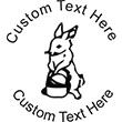 Bunny-2 Embossing Seal. Choose your mount and view your custom text in a live preview. Find all your custom embossing needs at rubberstampsandseals.com