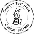 Bunny-2 Embossing Seal. Choose your mount and view your custom text in a live preview. Find all your custom embossing needs at rubberstampsandseals.com