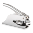 This model has become a favorite because of its compact size and high leverage, which gives you a clean, crisp impression on most paper stocks, and comes with a leatherette carrying case. Lustrous Chrome Finish Rubberstampsandseals.com