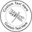 Dragonfly Embossing Seal. Choose your mount and view your custom text in a live preview. Find all your custom embossing needs at rubberstampsandseals.com