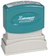 Eco-Green Xstamper is made from 78 percent recycled material with more than 50 percent post-consumer content material.  It gives an initial 50,000 impressions before needing to be re-inked. Impression size  5/8" x 2 7/16"