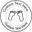 Feet Embossing Seal. Choose your mount and view your custom text in a live preview. Find all your custom embossing needs at rubberstampsandseals.com
