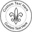 Fleur Embossing Seal. Choose your mount and view your custom text in a live preview. Find all your custom embossing needs at rubberstampsandseals.com