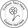 Flower-3 Embossing Seal. Choose your mount and view your custom text in a live preview. Find all your custom embossing needs at rubberstampsandseals.com