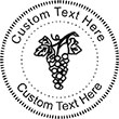 Grapes Embossing Seal. Choose your mount and view your custom text in a live preview. Find all your custom embossing needs at rubberstampsandseals.com