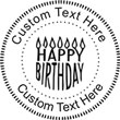 Happy Birthday Embossing Seal. Choose your mount and view your custom text in a live preview. Find all your custom embossing needs at rubberstampsandseals.com