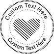 Heart-1 Embossing Seal. Choose your mount and view your custom text in a live preview. Find all your custom embossing needs at rubberstampsandseals.com