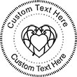 Heart-2 Embossing Seal. Choose your mount and view your custom text in a live preview. Find all your custom embossing needs at rubberstampsandseals.com