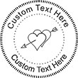 Heart-4 Embossing Seal. Choose your mount and view your custom text in a live preview. Find all your custom embossing needs at rubberstampsandseals.com