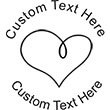 Heart-6 Embossing Seal. Choose your mount and view your custom text in a live preview. Find all your custom embossing needs at rubberstampsandseals.com
