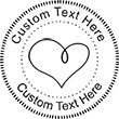 Heart-6 Embossing Seal. Choose your mount and view your custom text in a live preview. Find all your custom embossing needs at rubberstampsandseals.com