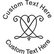 Heart-7 Embossing Seal. Choose your mount and view your custom text in a live preview. Find all your custom embossing needs at rubberstampsandseals.com