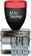MaxStamp Local Style Dater is made of a steel frame with compact plastic construction. Perfect for repetitive and frequent use. A separate ink pad is required. Text to the left of the die plate.