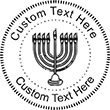 Menorah Embossing Seal. Choose your mount and view your custom text in a live preview. Find all your custom embossing needs at rubberstampsandseals.com