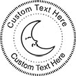 Moon Embossing Seal. Choose your mount and view your custom text in a live preview. Find all your custom embossing needs at rubberstampsandseals.com