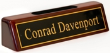 PFDRC2912 - Piano Finish Desk Sign Rosewood with Cardholder 2" x 8.25"