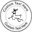 Reindeer-2 Embossing Seal. Choose your mount and view your custom text in a live preview. Find all your custom embossing needs at rubberstampsandseals.com