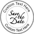 Savedate Embossing Seal. Choose your mount and view your custom text in a live preview. Find all your custom embossing needs at rubberstampsandseals.com