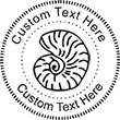 Seashell-2 Embossing Seal. Choose your mount and view your custom text in a live preview. Find all your custom embossing needs at rubberstampsandseals.com