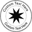 Star-2 Embossing Seal. Choose your mount and view your custom text in a live preview. Find all your custom embossing needs at rubberstampsandseals.com