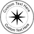 Star-3 Embossing Seal. Choose your mount and view your custom text in a live preview. Find all your custom embossing needs at rubberstampsandseals.com