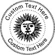 Sun-1 Embossing Seal. Choose your mount and view your custom text in a live preview. Find all your custom embossing needs at rubberstampsandseals.com