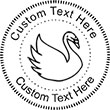 Swan-1 Embossing Seal. Choose your mount and view your custom text in a live preview. Find all your custom embossing needs at rubberstampsandseals.com
