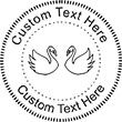 Swan-2 Embossing Seal. Choose your mount and view your custom text in a live preview. Find all your custom embossing needs at rubberstampsandseals.com