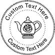 Teapot Embossing Seal. Choose your mount and view your custom text in a live preview. Find all your custom embossing needs at rubberstampsandseals.com