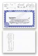 8 1/2 x 11 "DG Series" comes with Transfer sheet, available at Rubberstampsandseals.com 6 3/8 x 11, stub size: 2 1/8" with Transfer Sheet