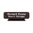 2 in. x 8 in. Customizable Brown Frame Designer Desk Sign. Maximum 2 Lines.