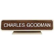 2 in. x 10 in. Customizable Almond Frame Designer Desk Sign.Maximum 2 Lines.