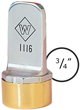 This stamp comes with a solid neoprene plug, polished aluminum case and brass cap with felt pad. It has a key hole for keychain, a heavy duty metal handle and rubber die.
Use with a separate ink pad.