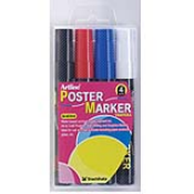 Artline EPP-4 Poster Markers are highly opaque and will write on plastic, wood, glass, rubber, paper, steel, acetate, vinyl, metal or painted surfaces. Ideal for when you want a long-lasting but not necessarily permanent outdoor marker.