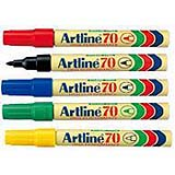 Artline EK-70 permanent markers are the best selling standard sized permanent marker with a bullet tip nib. It is fast drying and water resistant ink, perfect for marking on most surfaces including paper, plastic and metal.