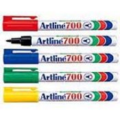 Artline EK-700 permanent markers are the best selling standard sized permanent marker with a bullet tip nib. It is fast drying and water resistant ink, perfect for marking on most surfaces including paper, plastic and metal.