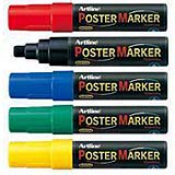Artline EPP-6 Poster Markers are highly opaque and will write on Plastic, wood, glass, rubber, paper, steel, acetate, vinyl, metal or painted surfaces. These markers will not dry out. Can be without the cap for up to 2 weeks!