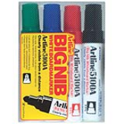 Artline EK-5100A Big Nib Whiteboard Markers are clearly visible from a distance. Consistent dense ink flow. Polyester Fiber Tip. Bullet Style.