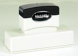 Rectangular custom Pre-Inked Stamp. Great for tracking, short messages, stock purposes, labeling, and more! 
Impression Size: 11/16" x 3 5/16"
